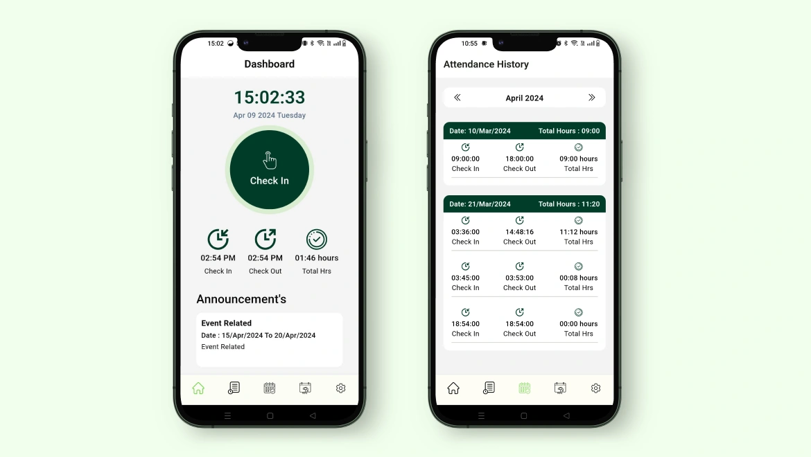 Attendance – Dash Mobile App