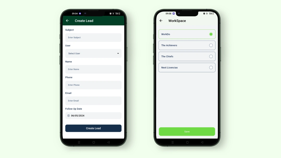 Lead Management – Dash Mobile App