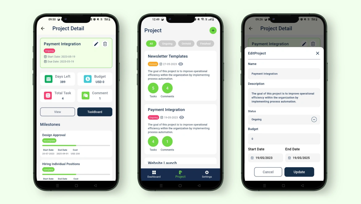 Project Management – Dash Mobile App