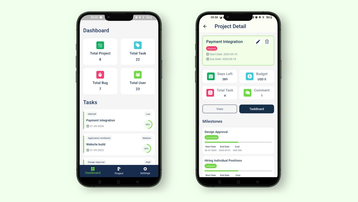 Project Management – Dash Mobile App