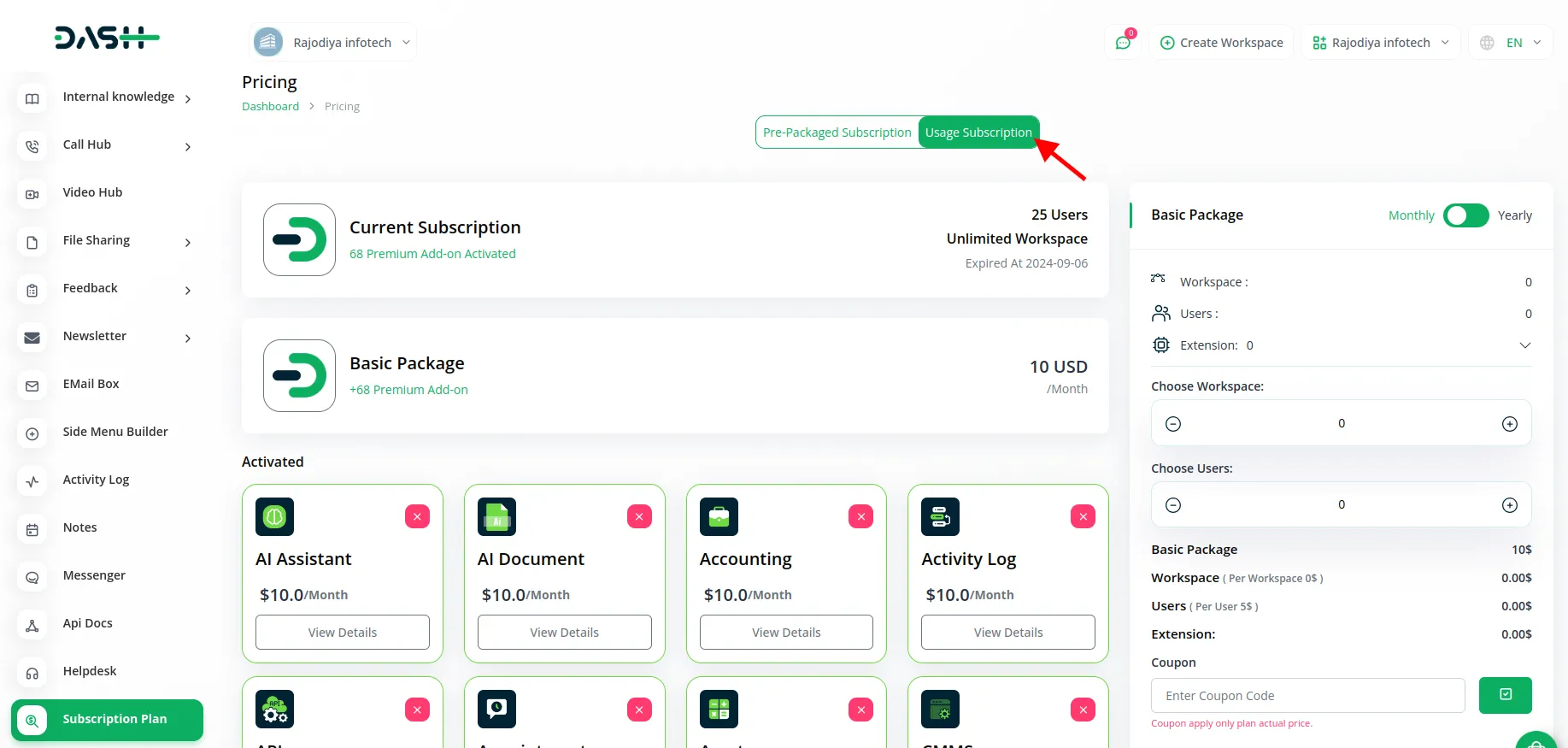 Ai Assistant Dash Saas