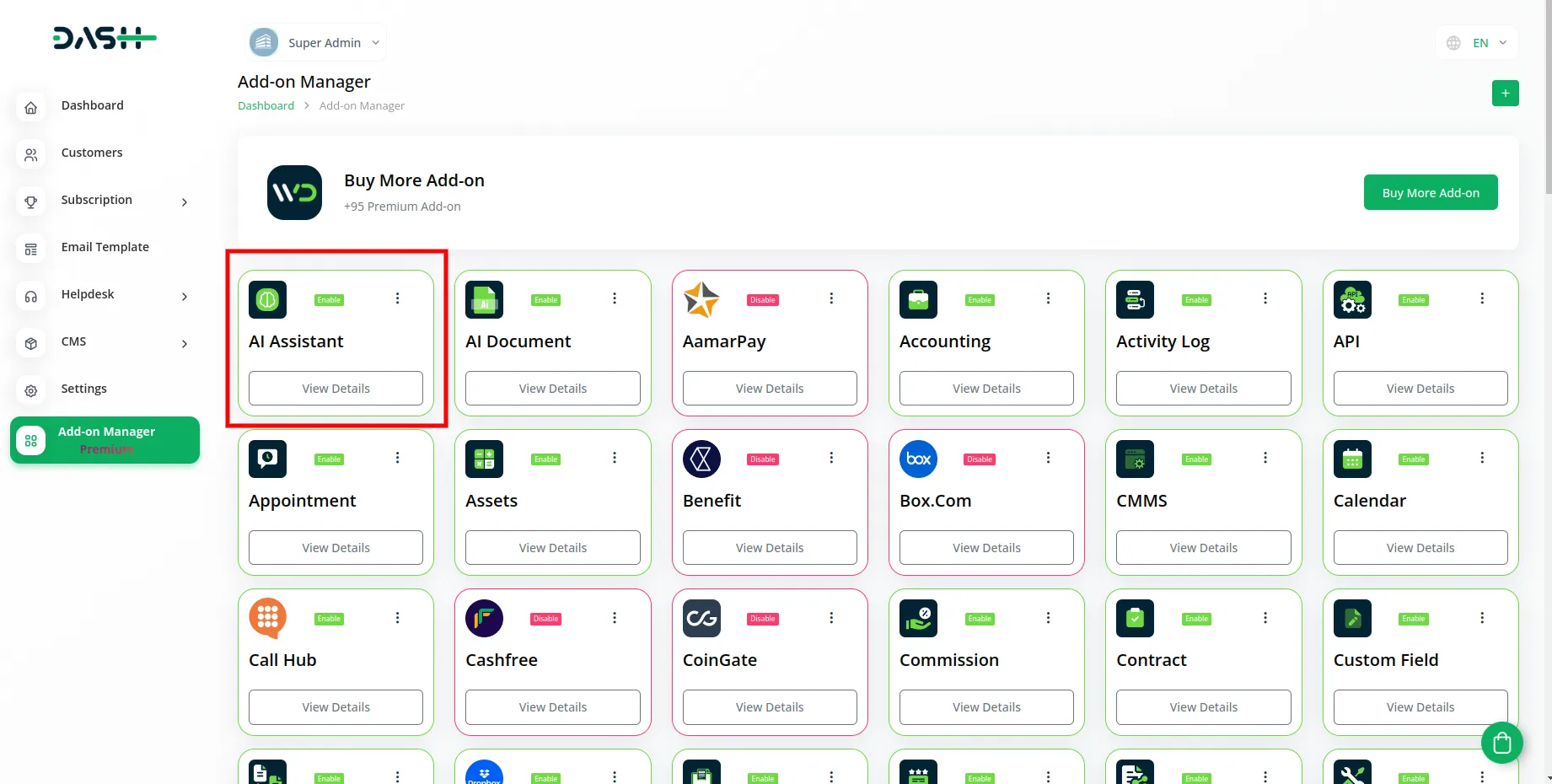 Ai Assistant Dash Saas