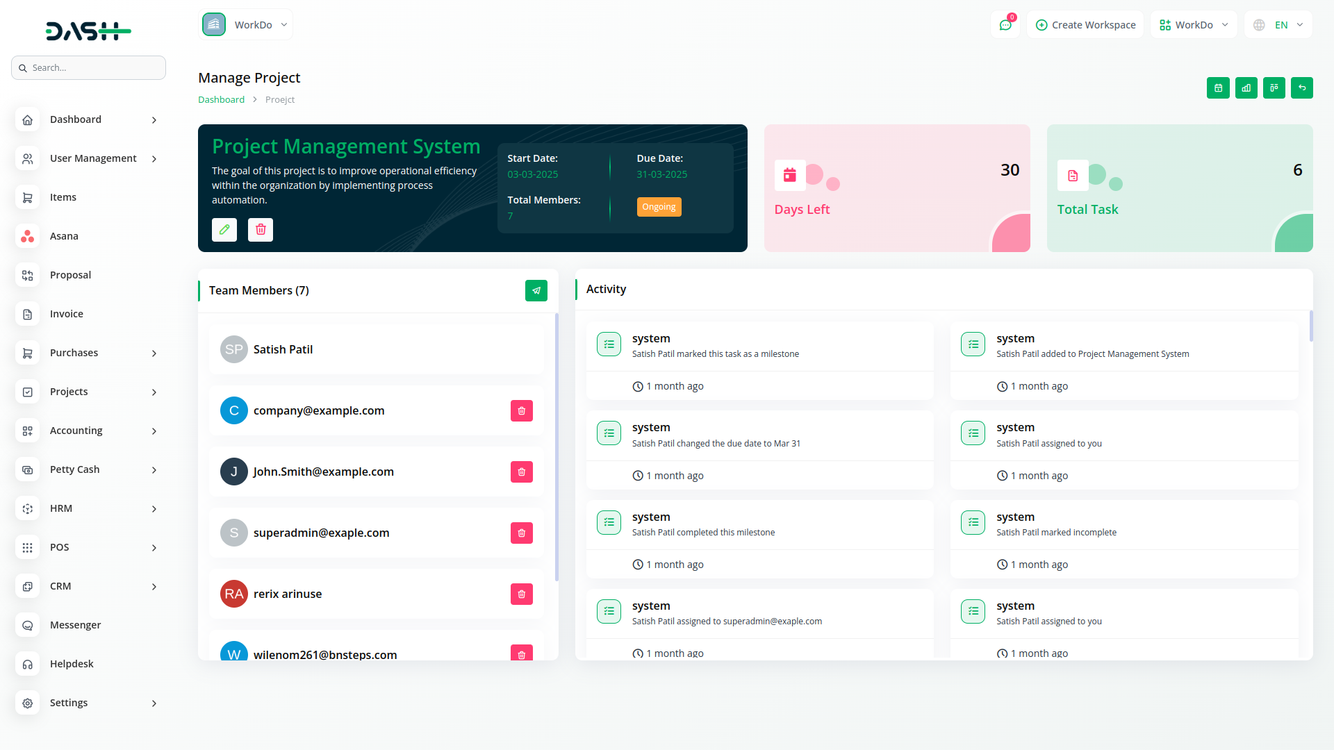 Asana Project Management