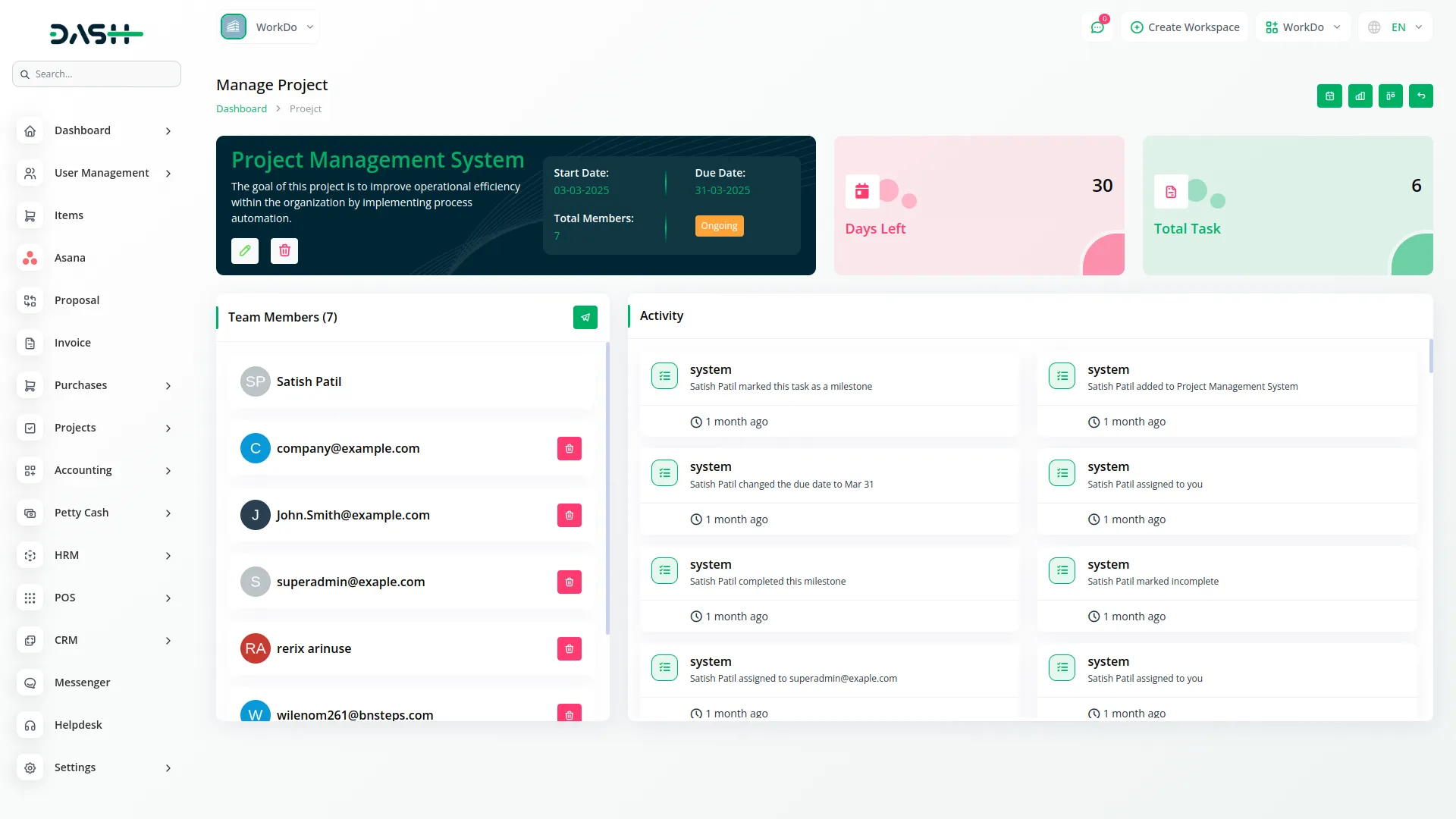 Asana Project Management