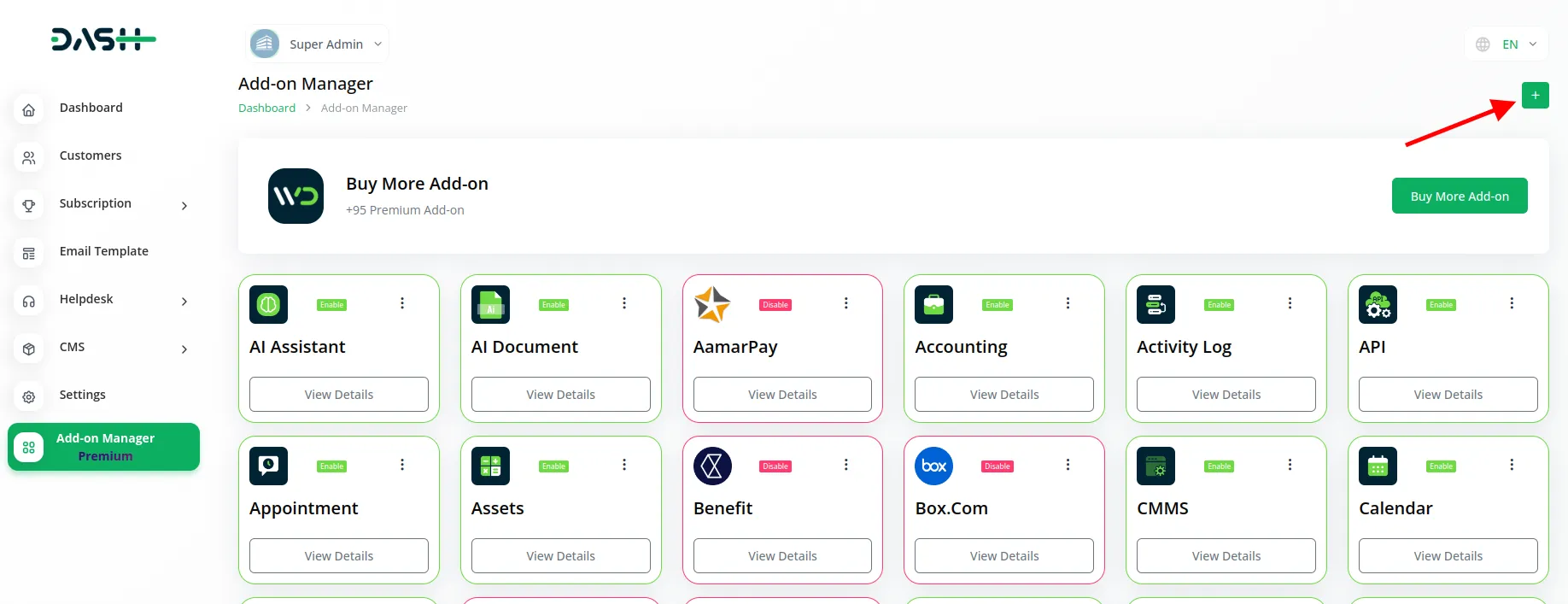 Assets Dash Saas