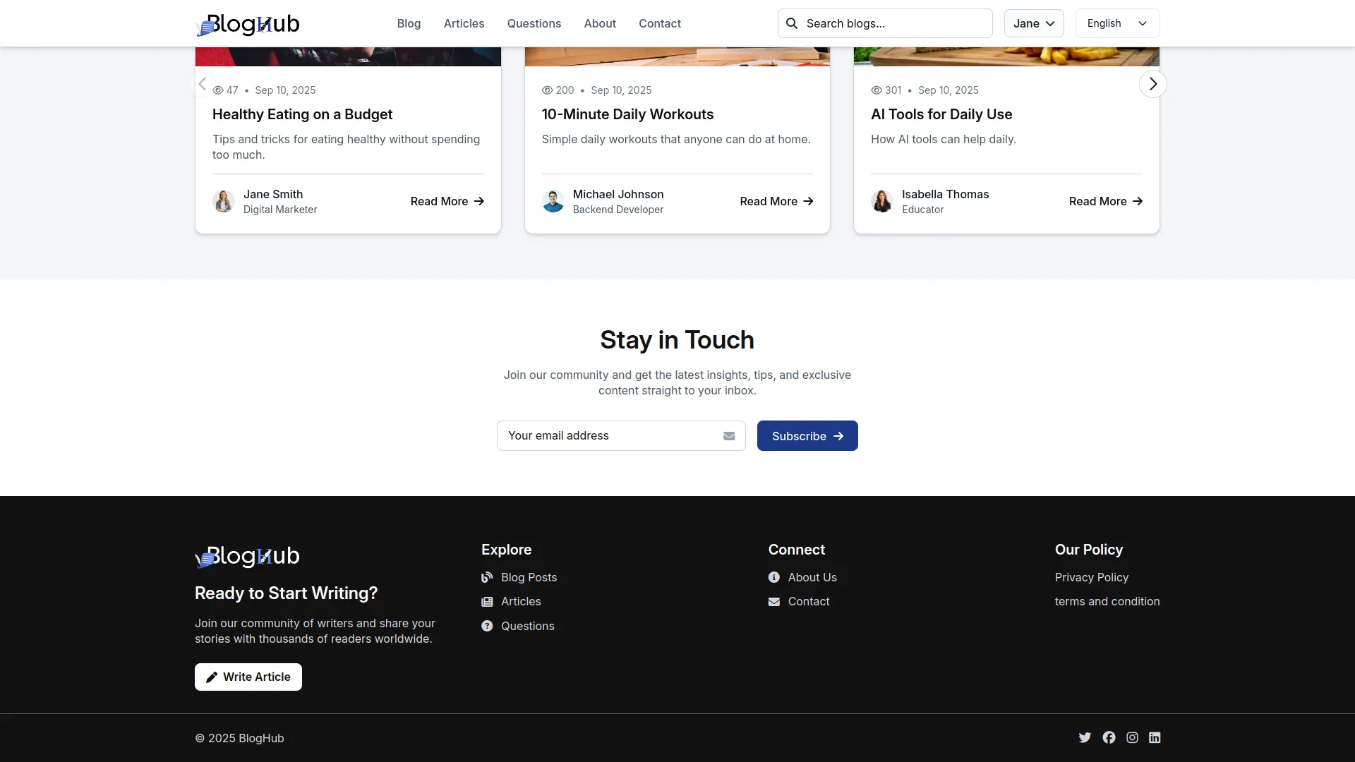 blog and article
