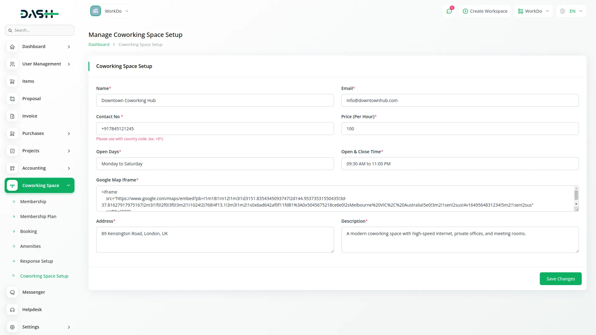 Coworking Space Management