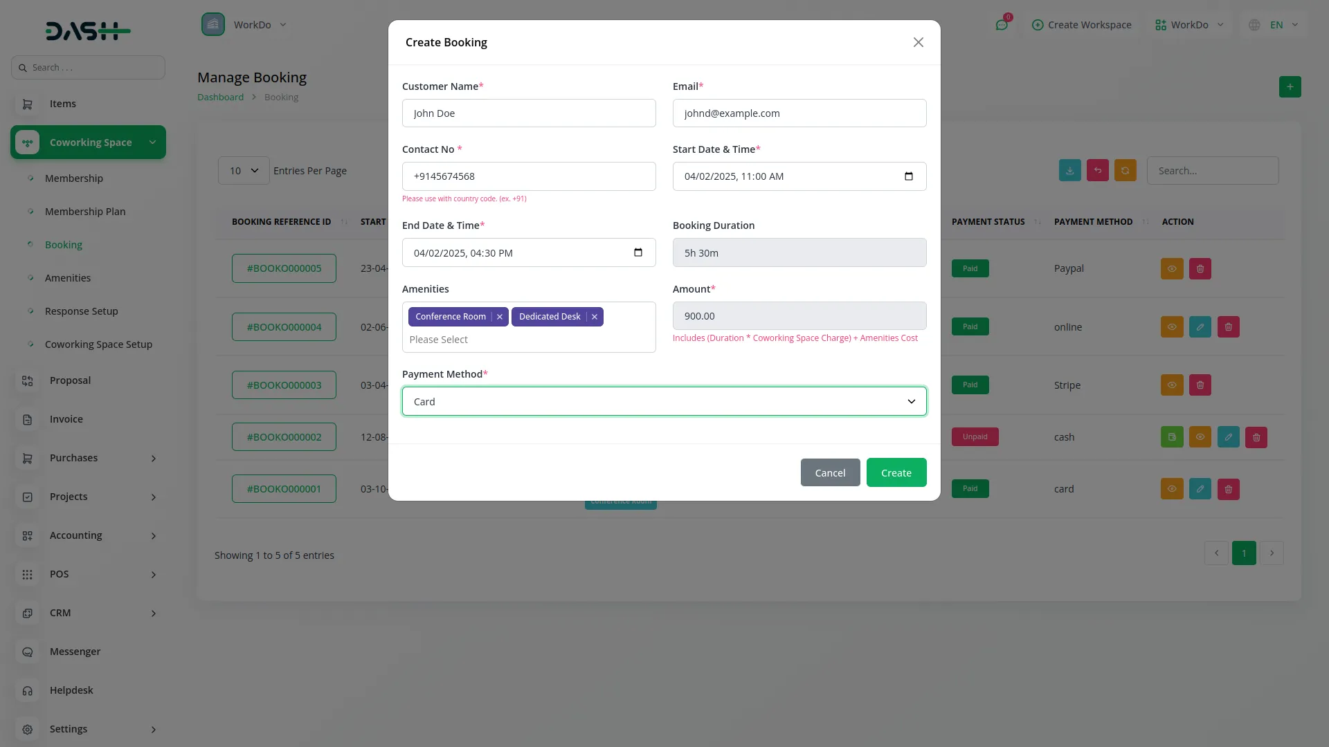 Coworking Space Management