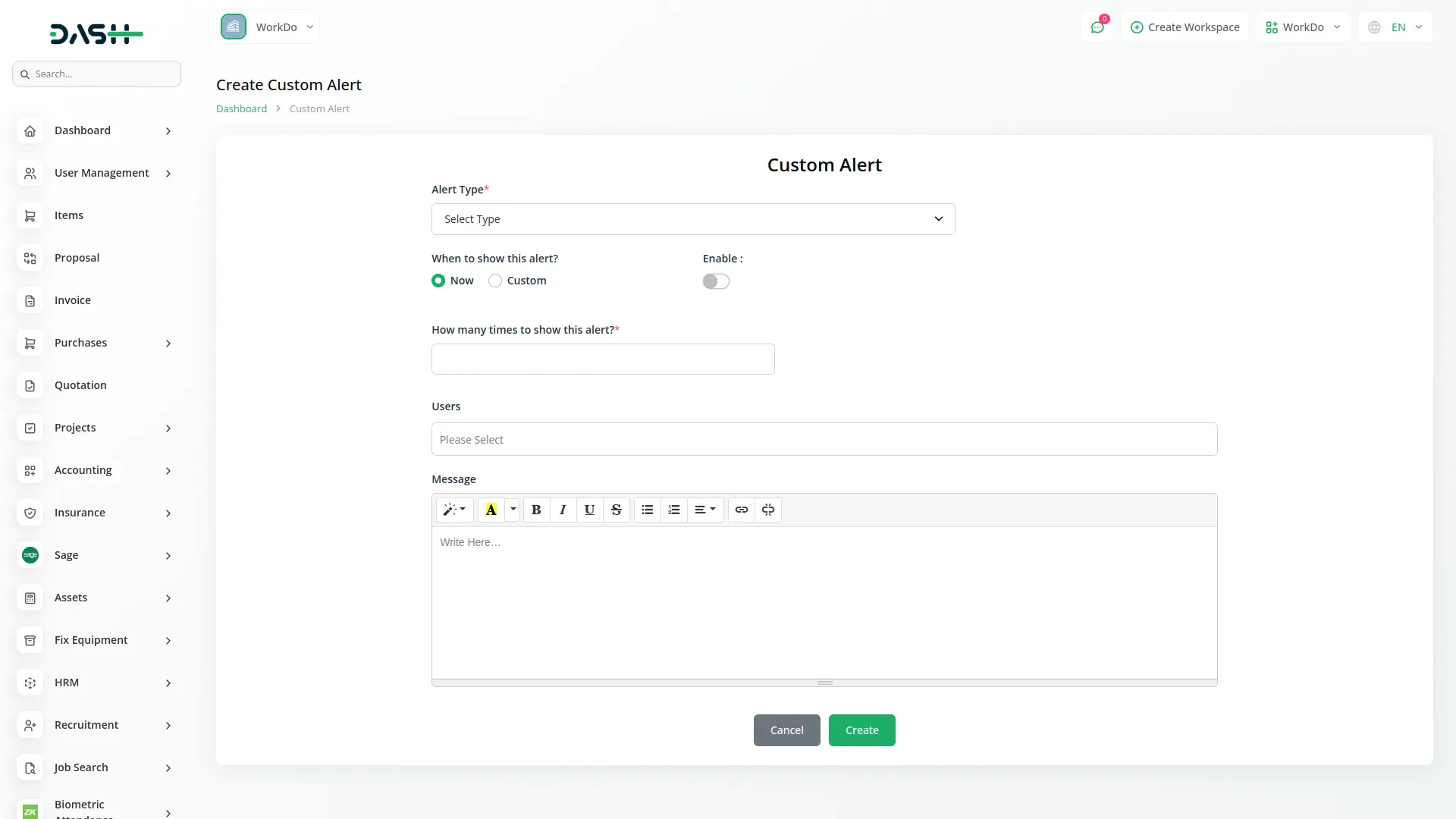 Custom Alert
