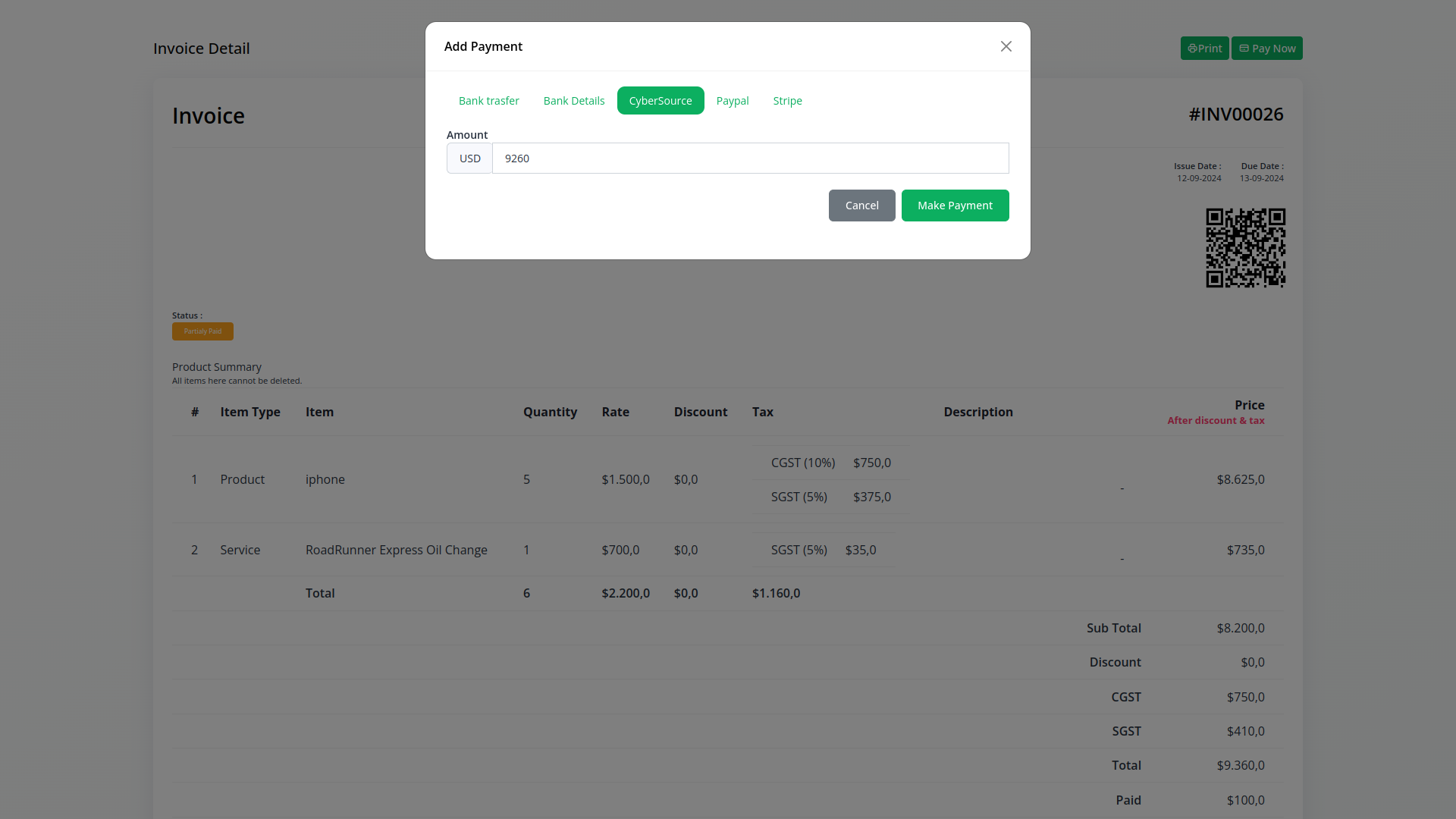 Cysbersource Dash Saas