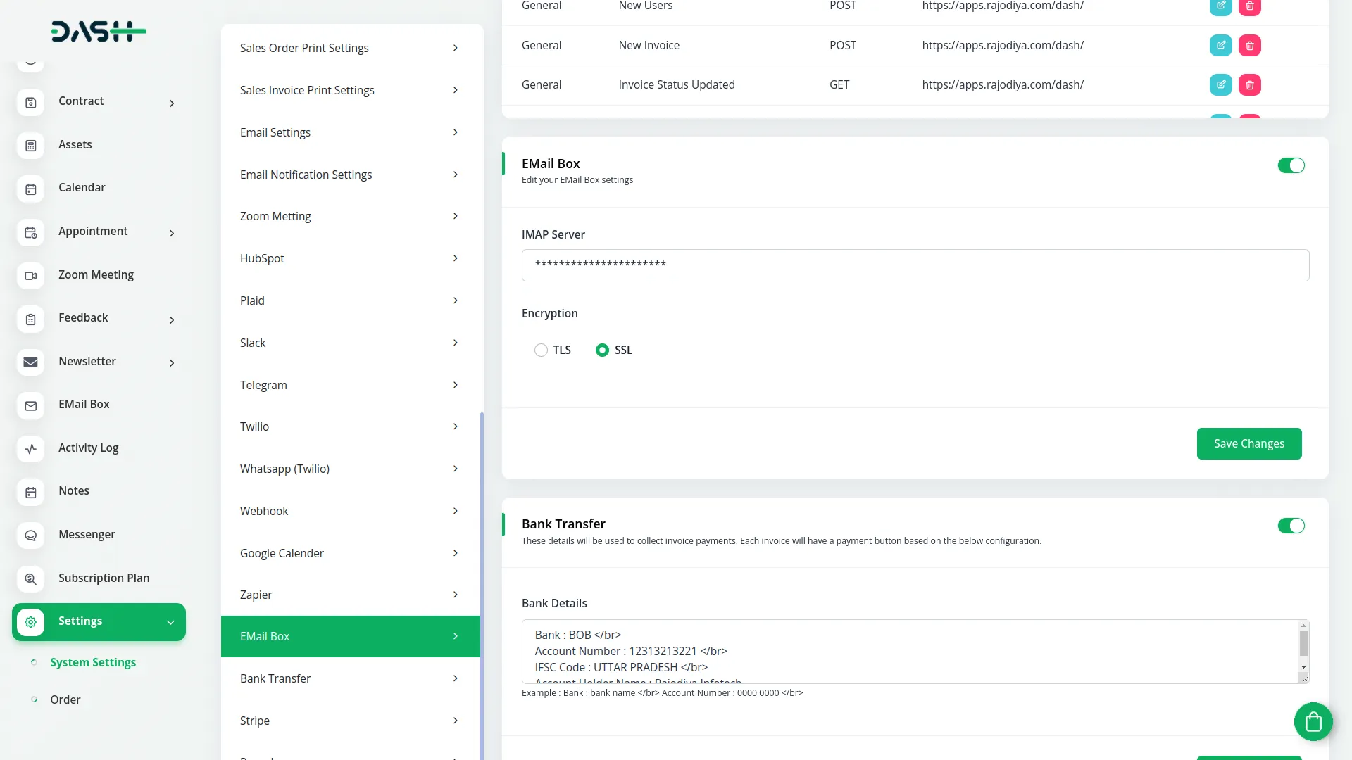 Emailbox Dash Saas