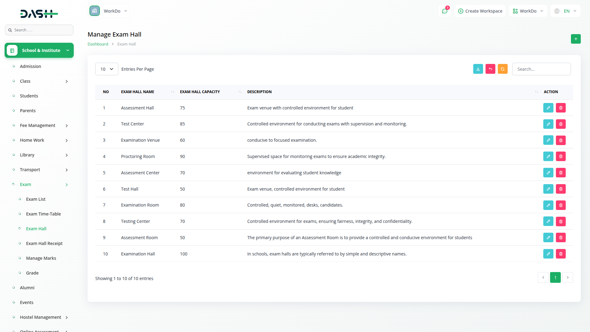 Exam Integration In Dash Saas