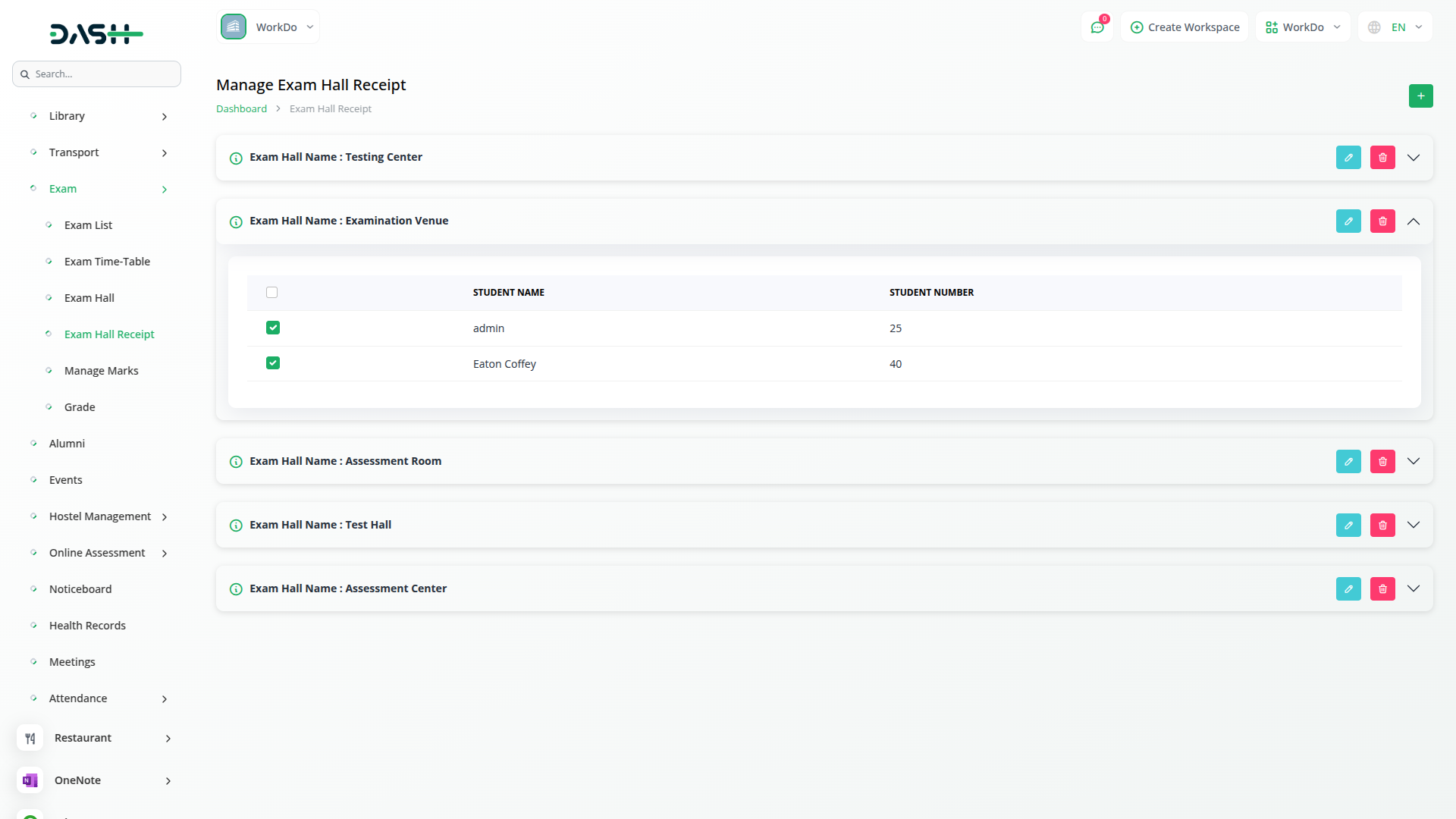 Exam Integration In Dash Saas