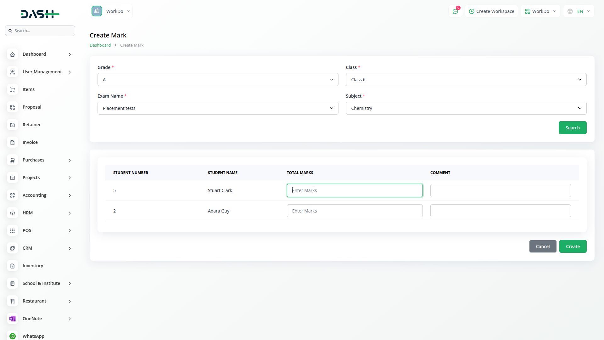 Exam Integration In Dash Saas