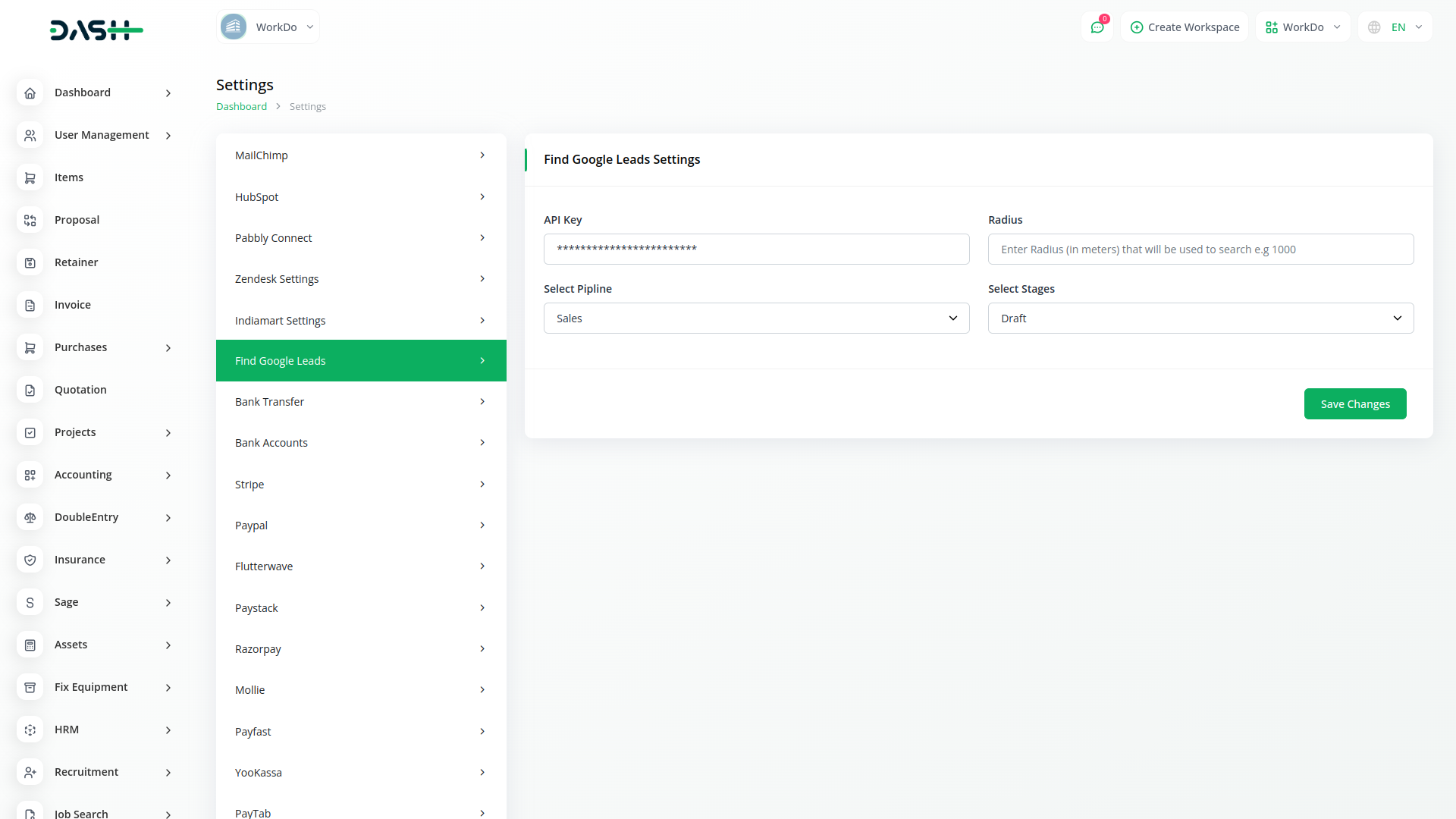Google Drive Integration in Dash SaaS Google Drive Dash Saas
