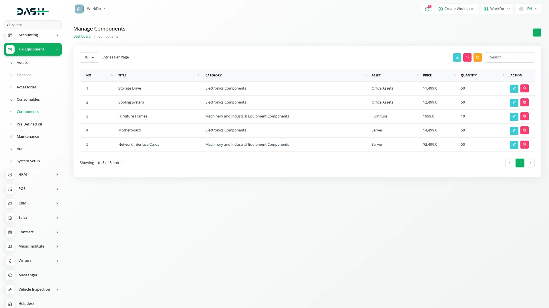 fix-equipment-dash Fix Equipment Integration