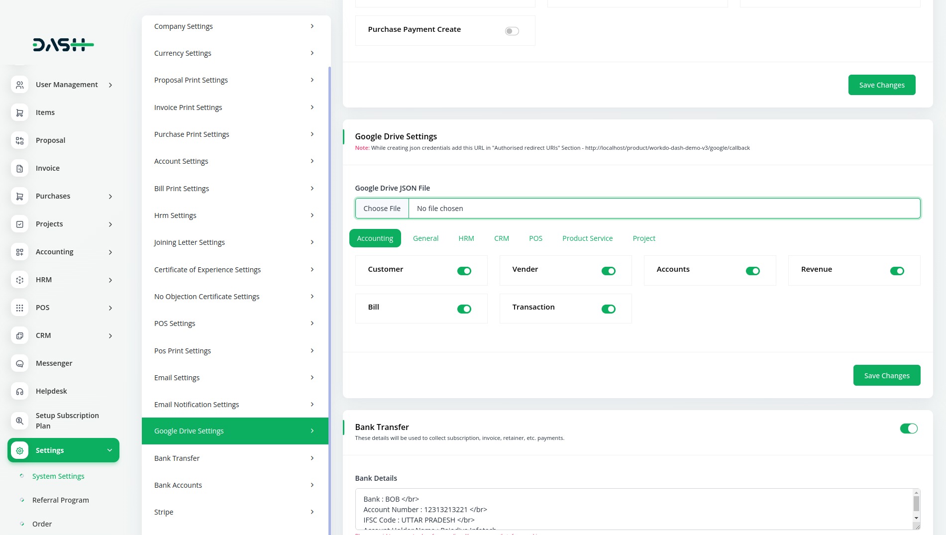 Google Drive Dash Saas