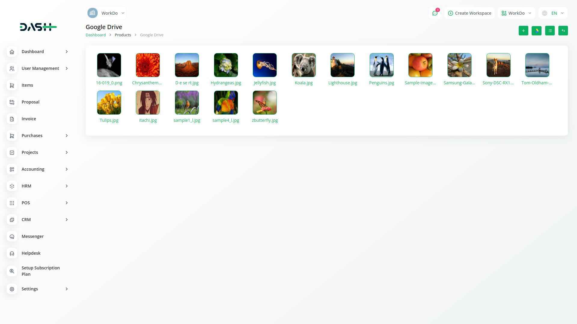 Google Drive Dash Saas