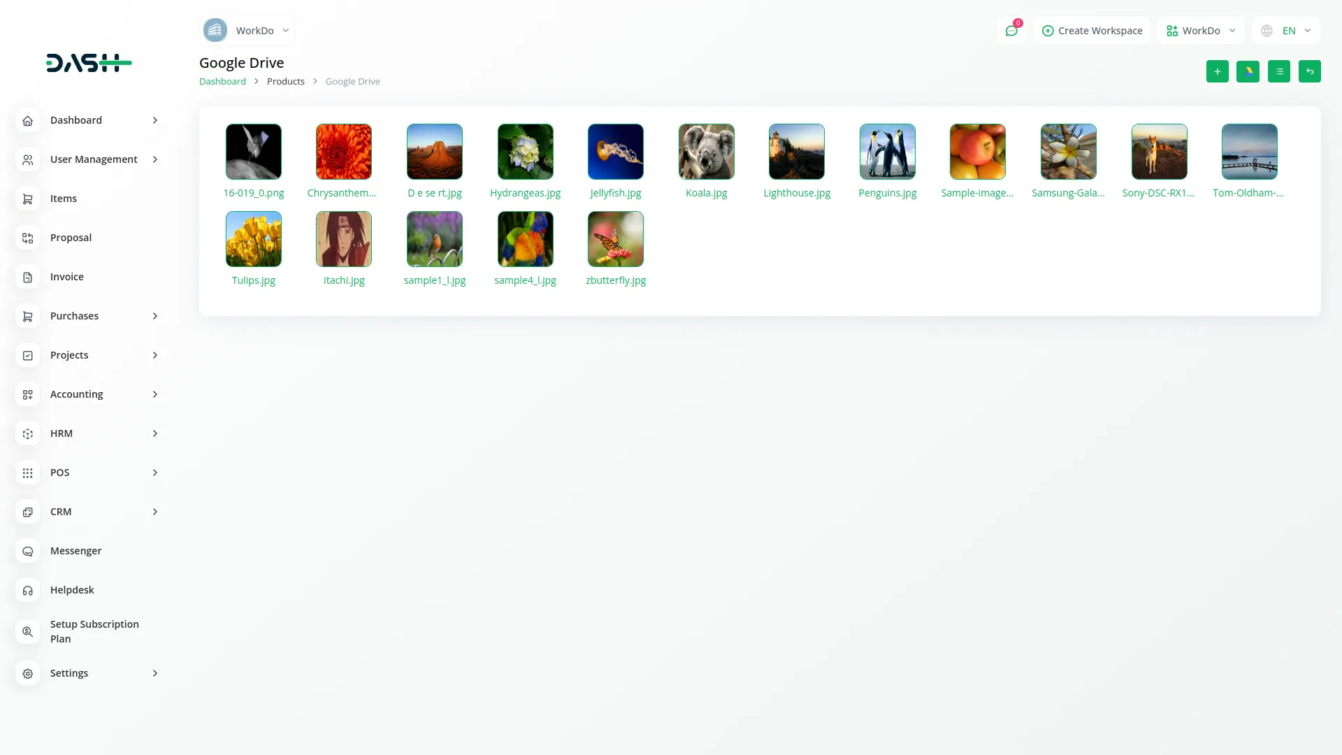 Google Drive Dash Saas