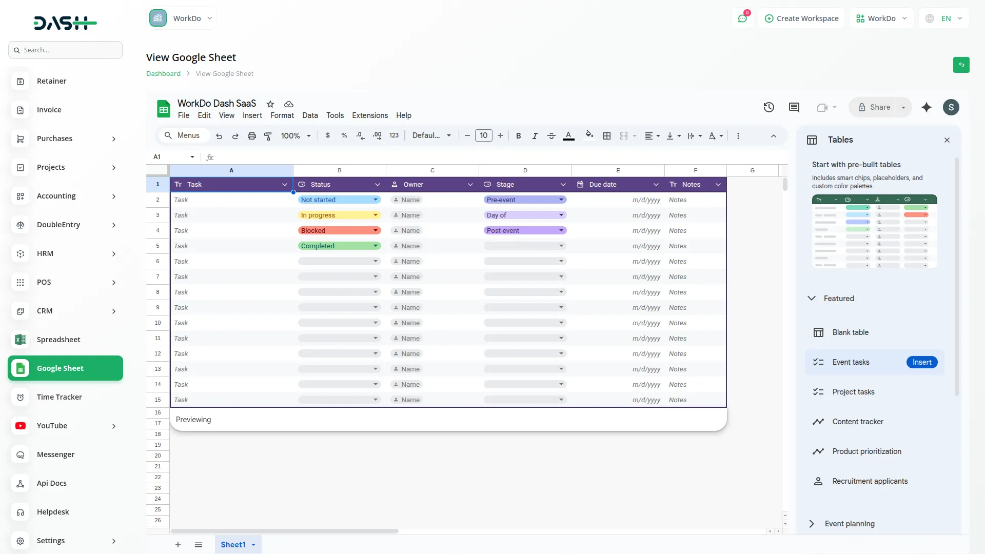 Google Sheet Google Sheet