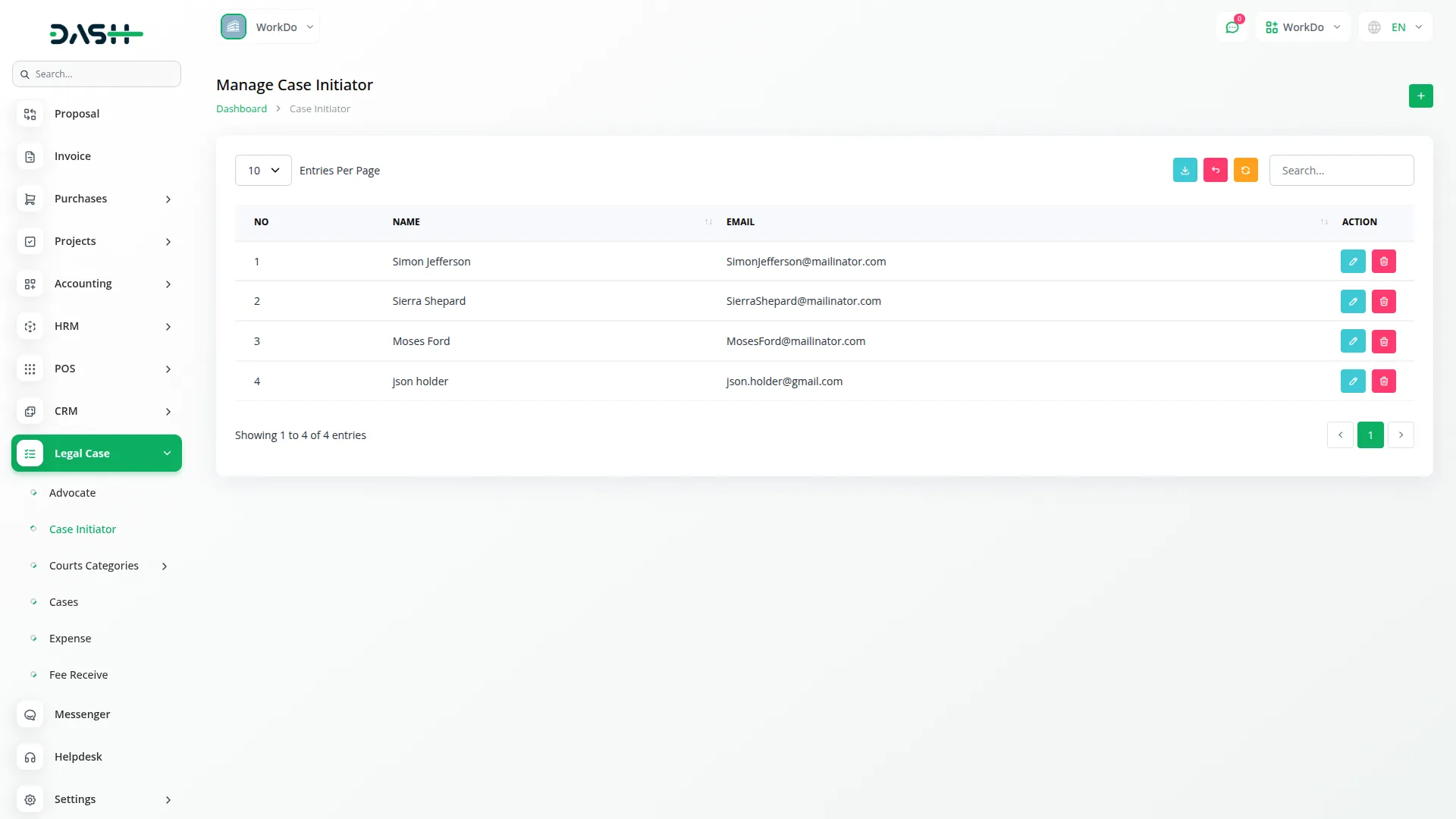 Legal Case Management