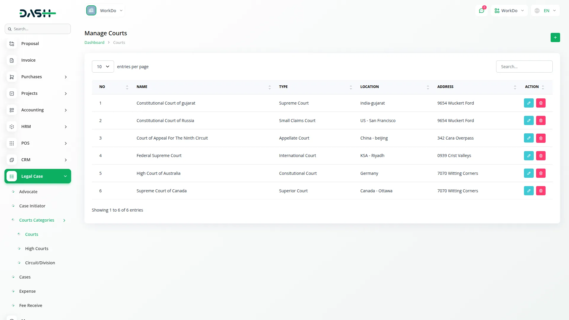 Legal Case Management