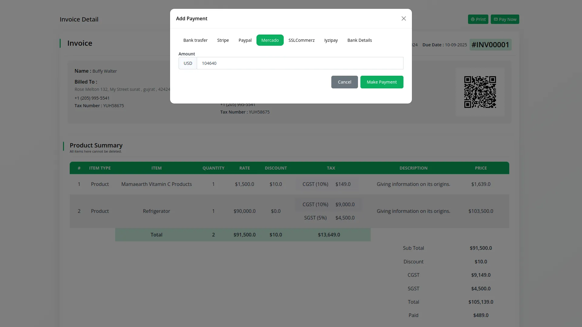 Payment Gateway mercado Mercado
