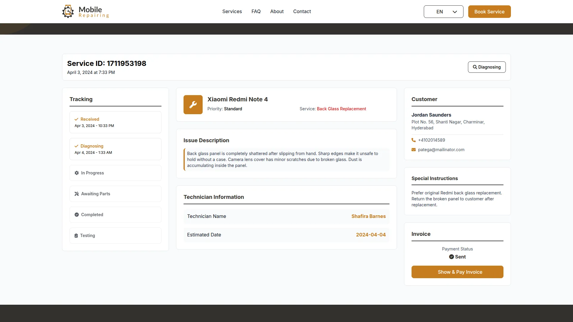 mobile service management