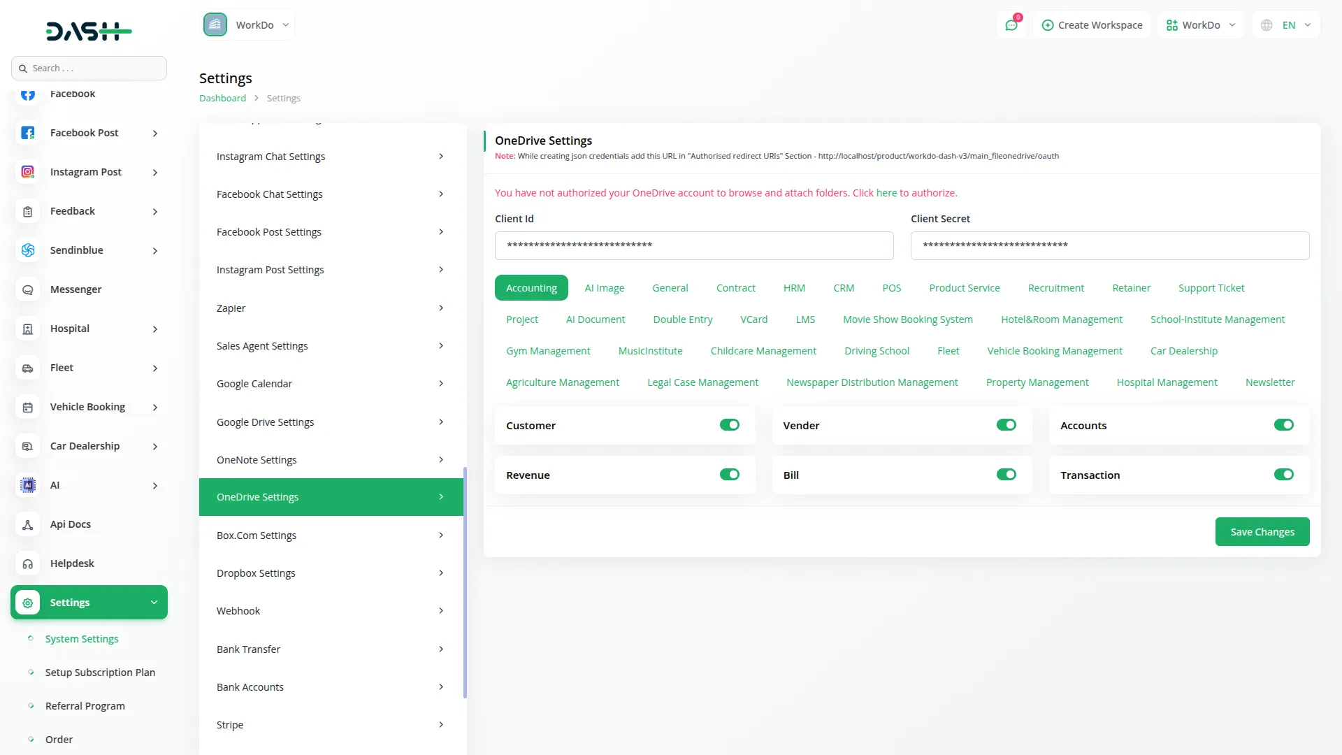 Onedrive Dash Saas