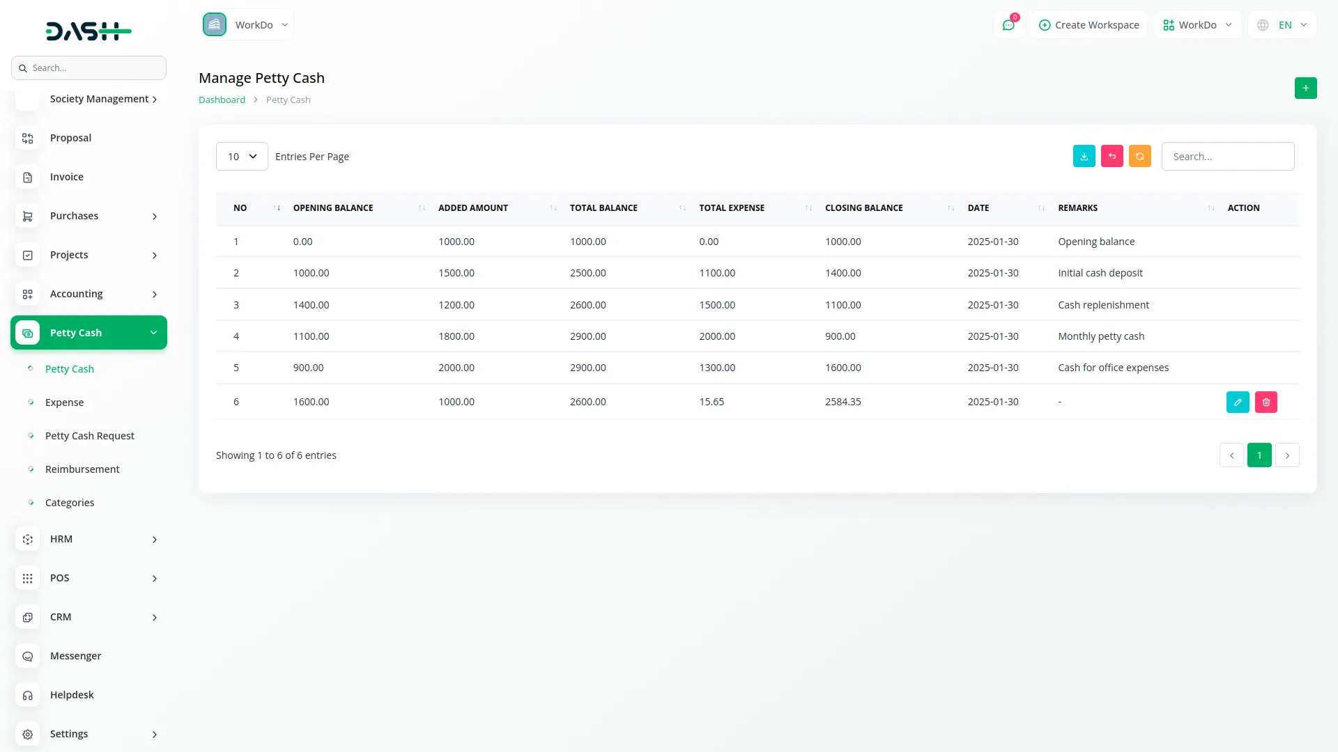 Petty Cash Management