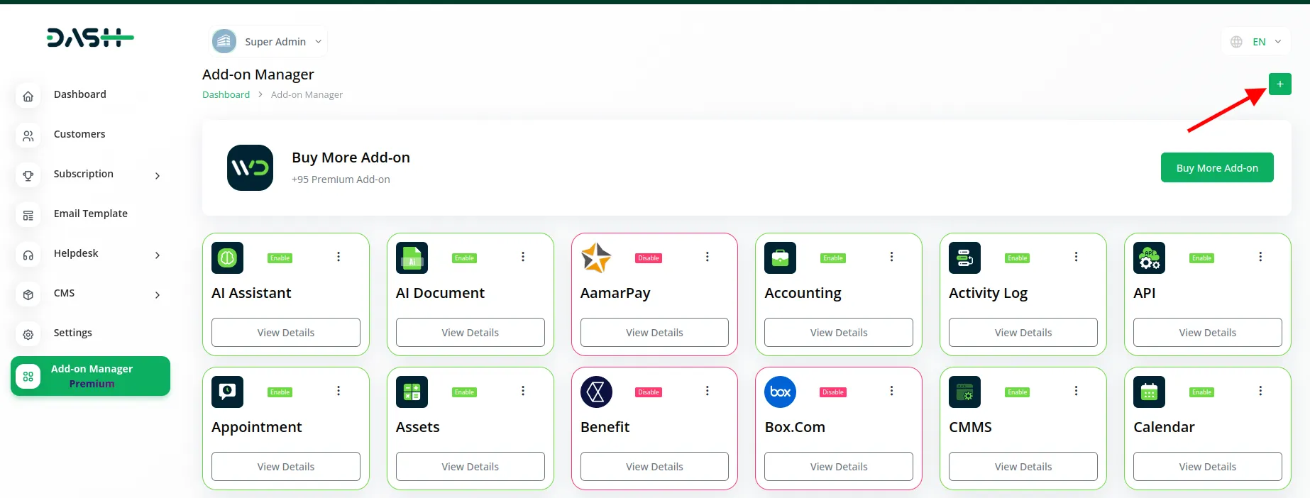 Project Template Dash Saas