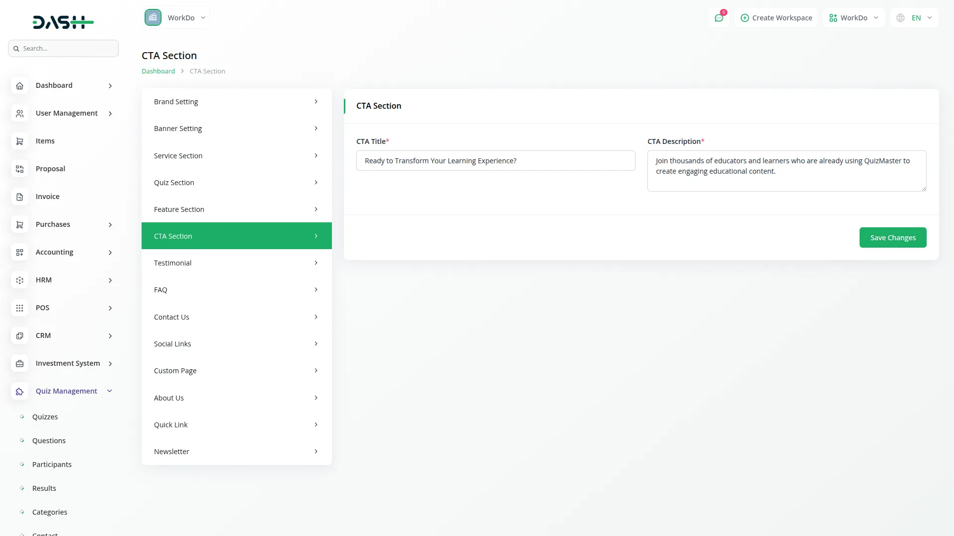 quiz management