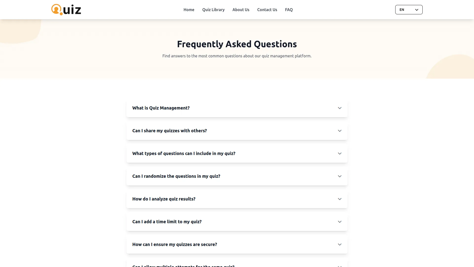 quiz management