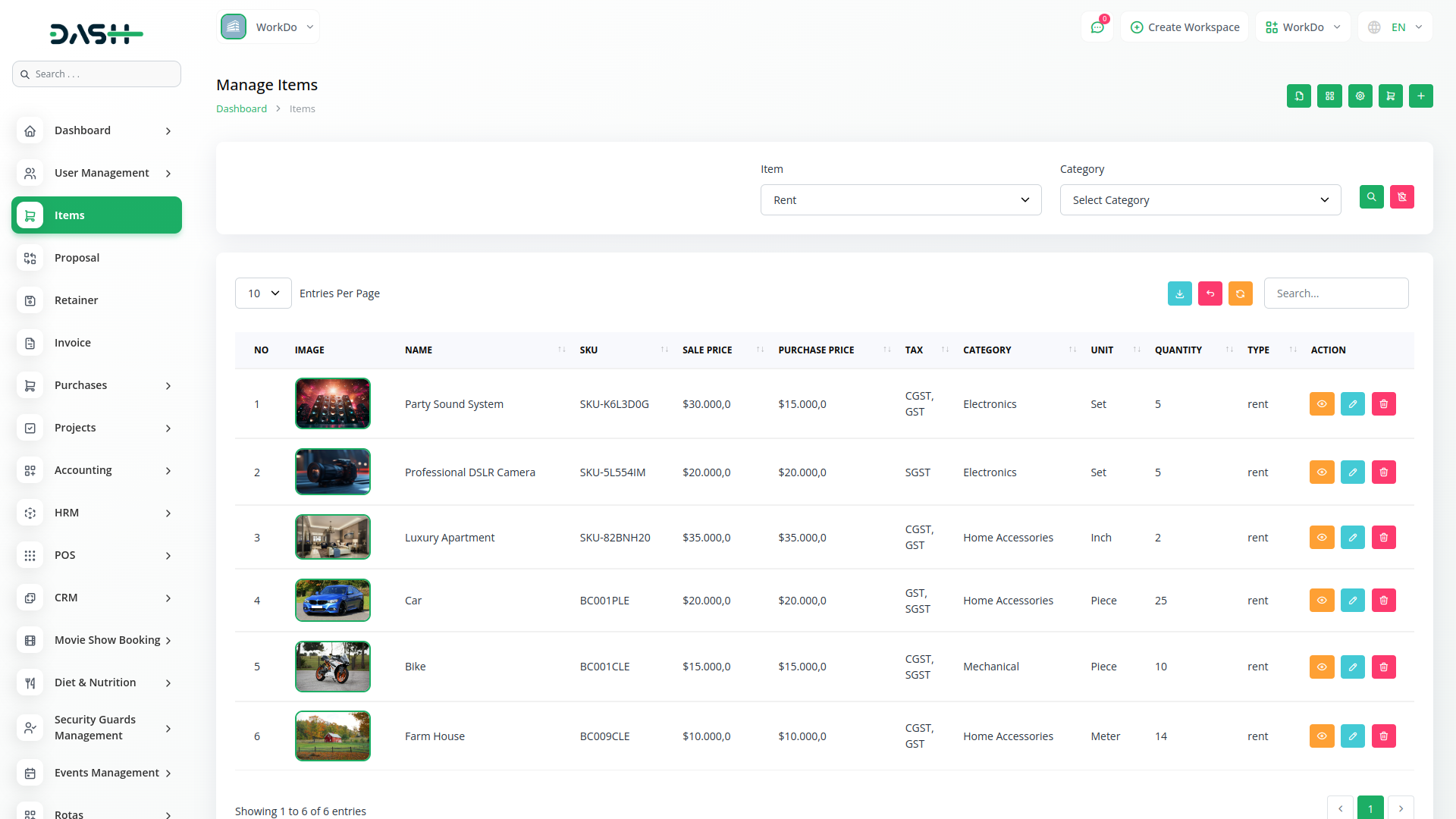Rental-Management Dash Saas
