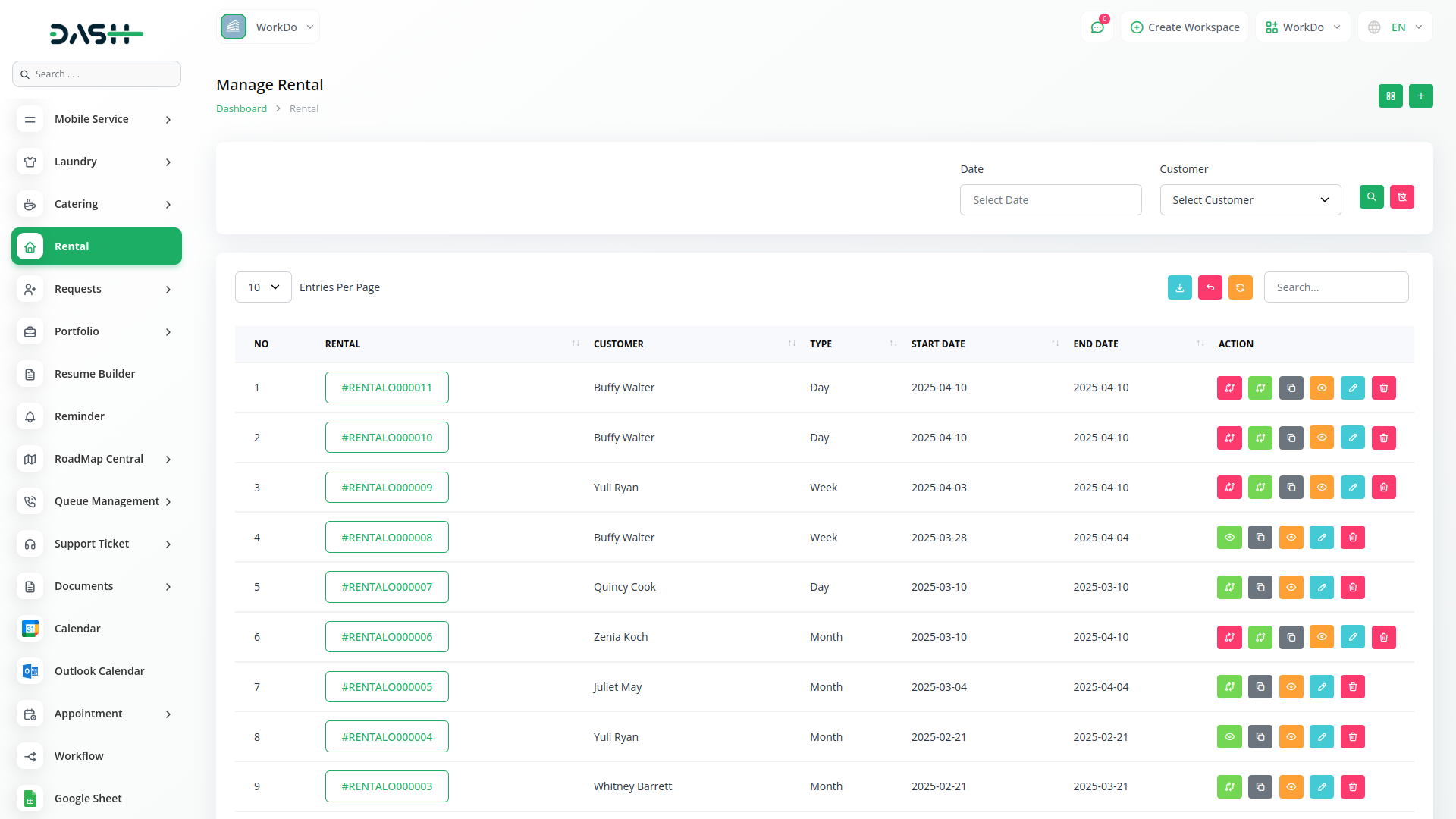 Rental-Management Dash Saas