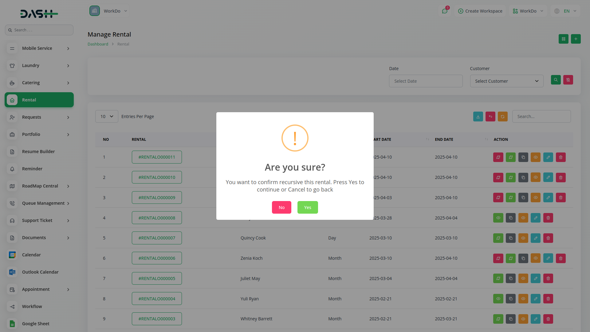 Rental-Management Dash Saas