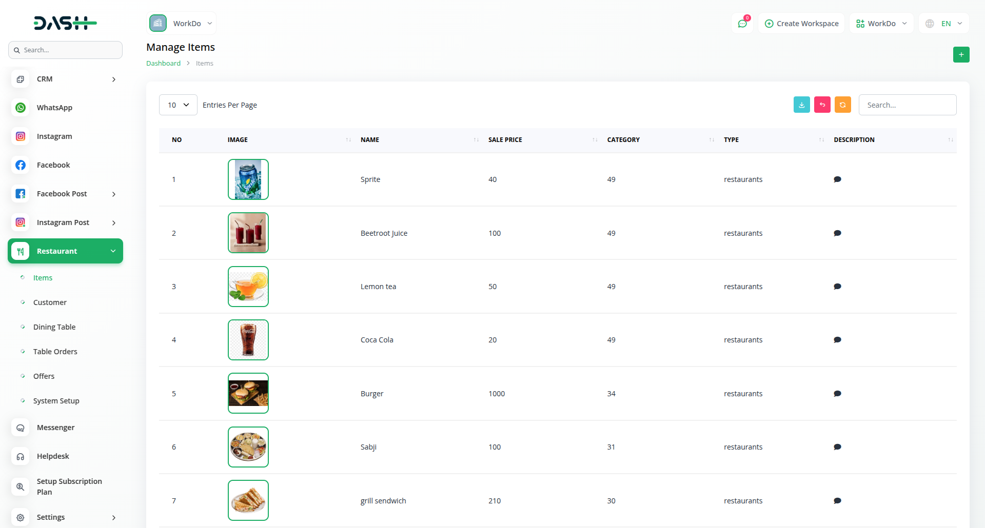 Manage Restaurant Orders