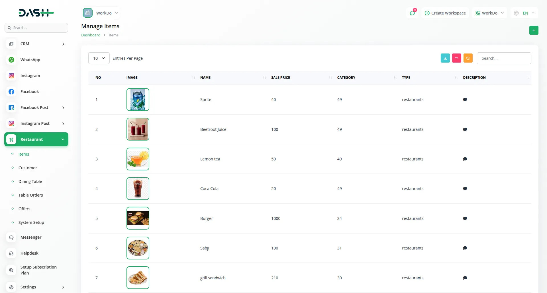 Manage Restaurant Orders