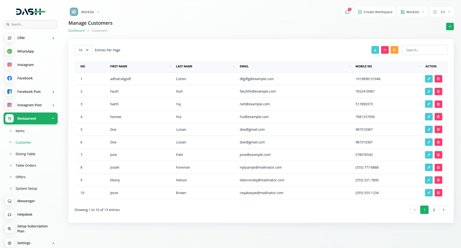 Manage Restaurant Orders
