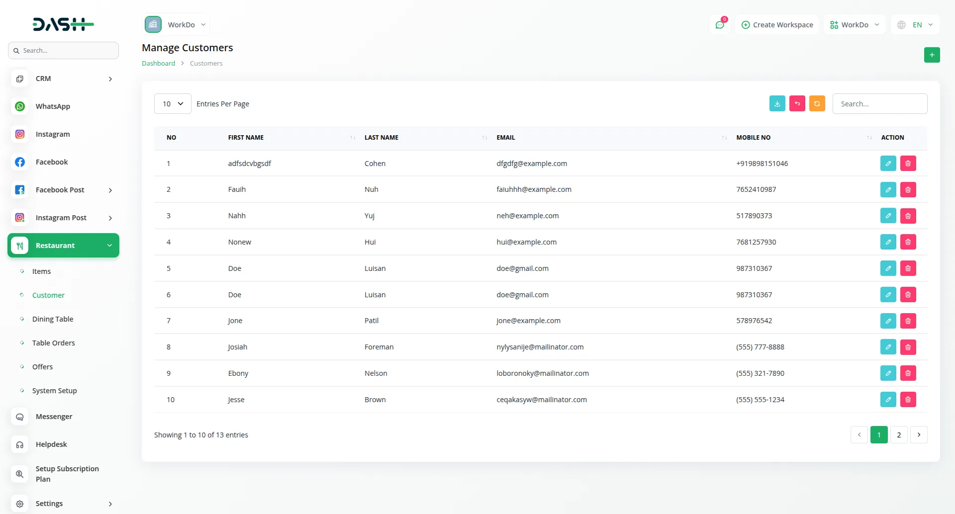 Manage Restaurant Orders