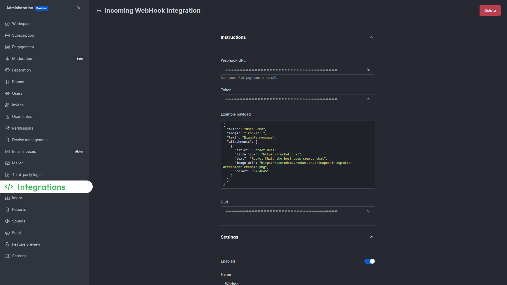 rocketchat credentials Rocketchat Credentials