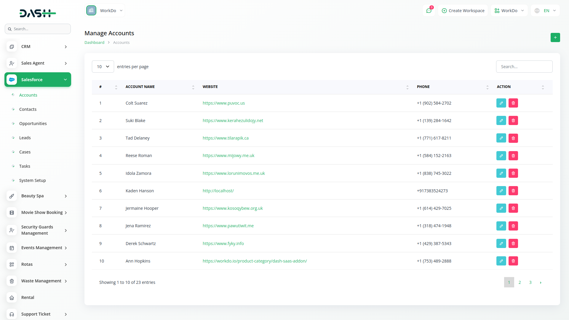 Salesforce Dash Saas