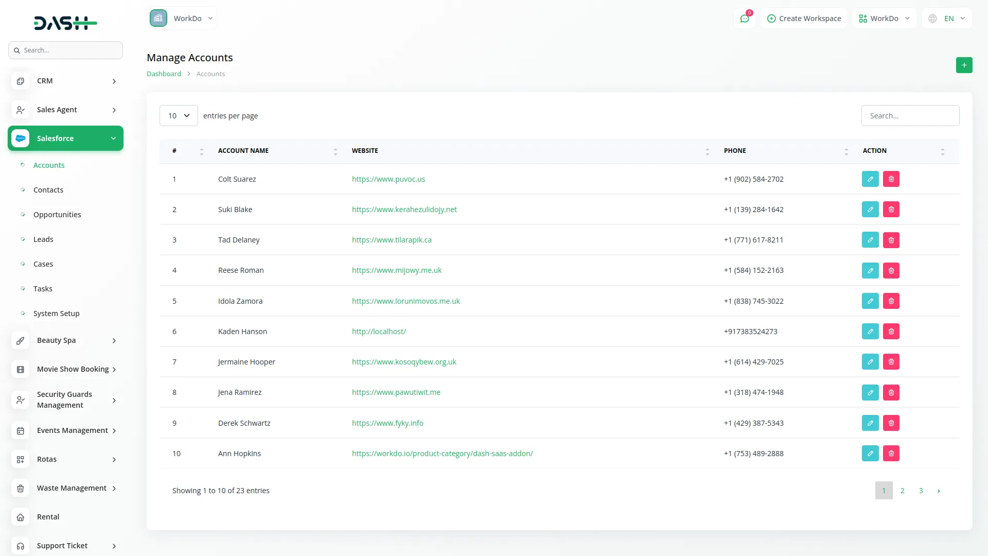 Salesforce Dash Saas