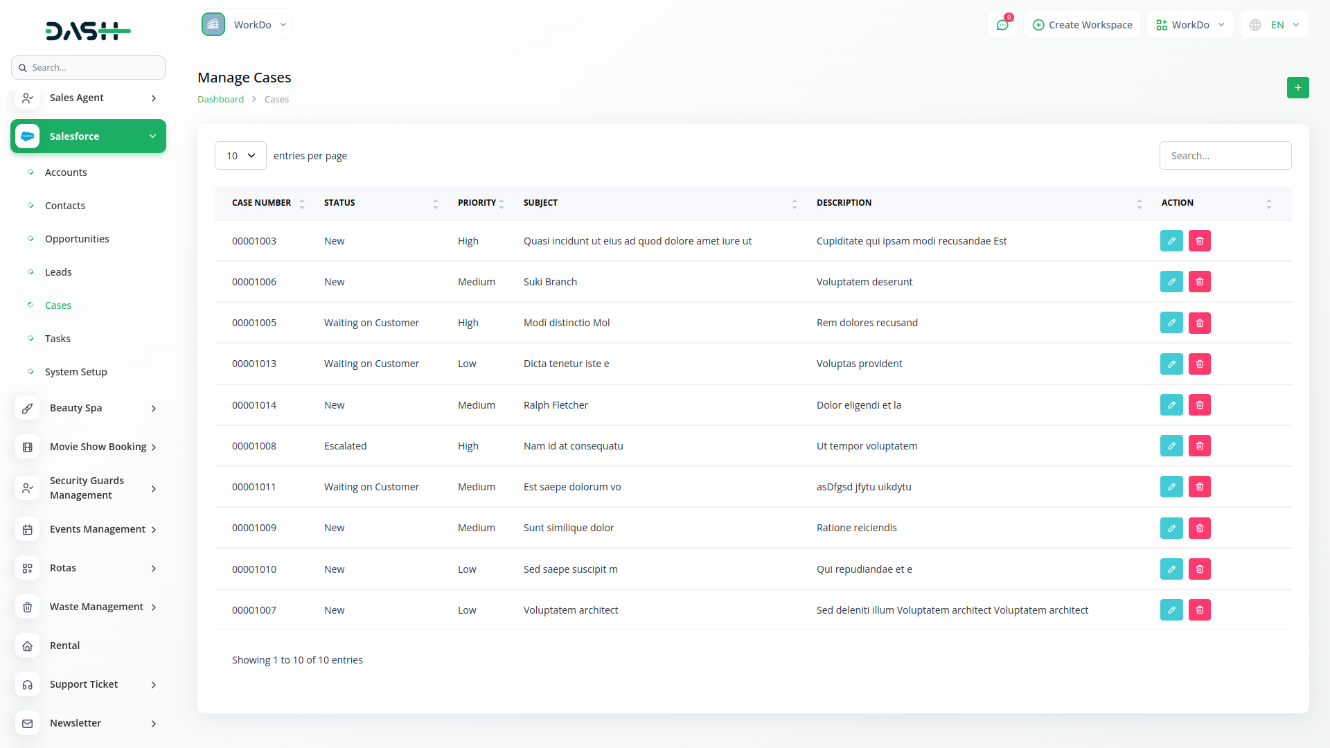 Salesforce Dash Saas