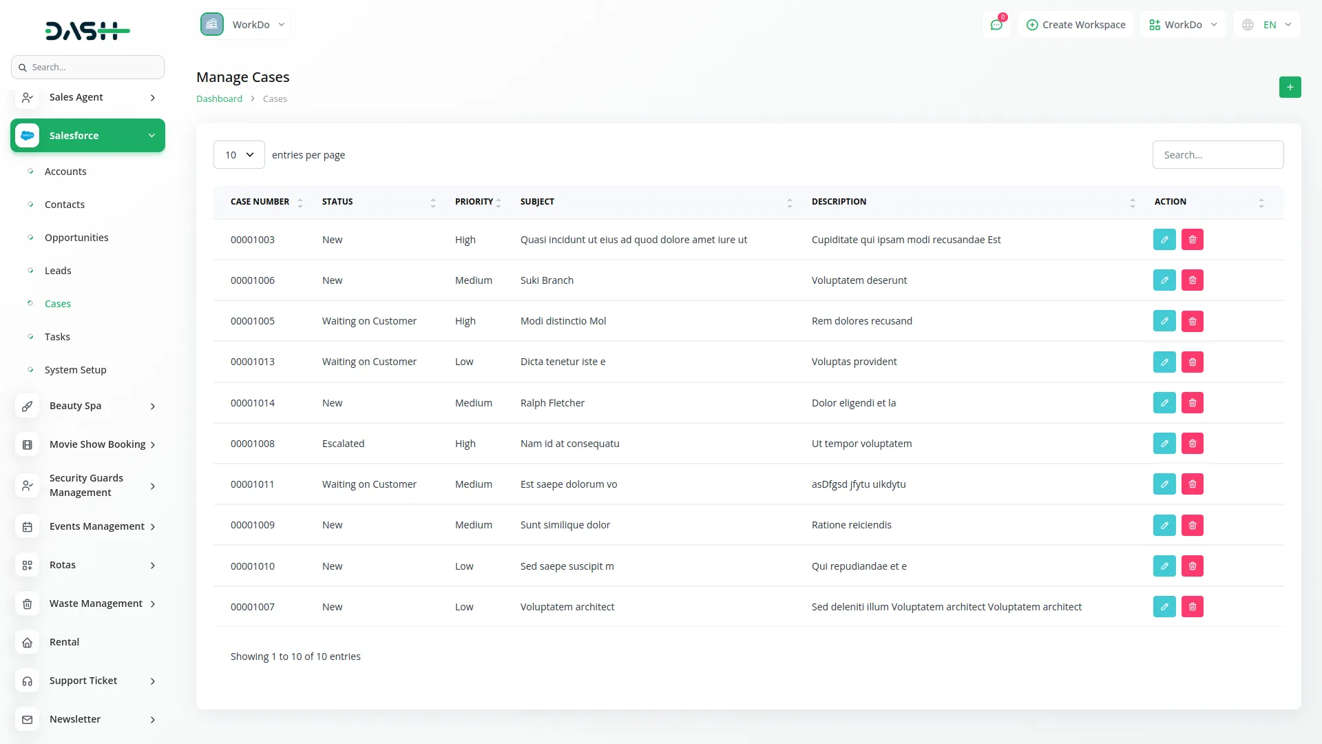 Salesforce Dash Saas