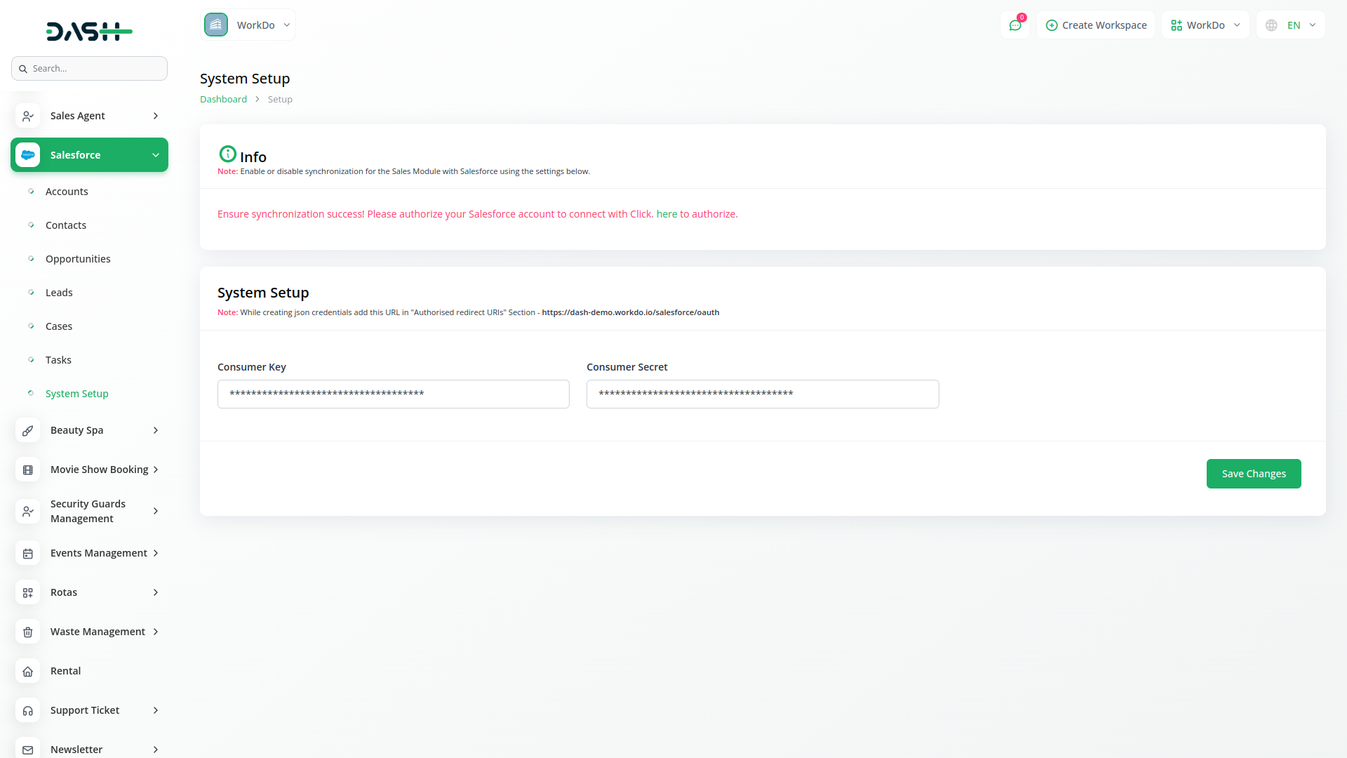 Salesforce Dash Saas