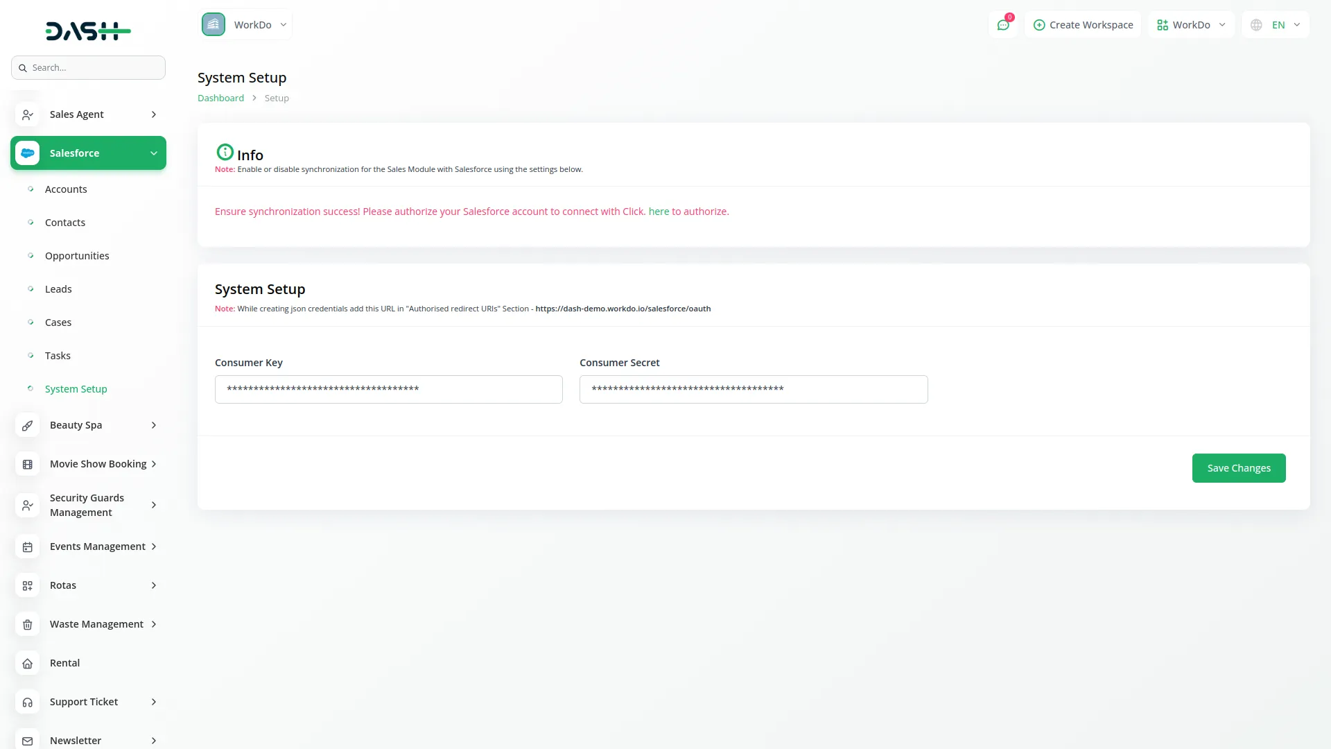 Salesforce Dash Saas