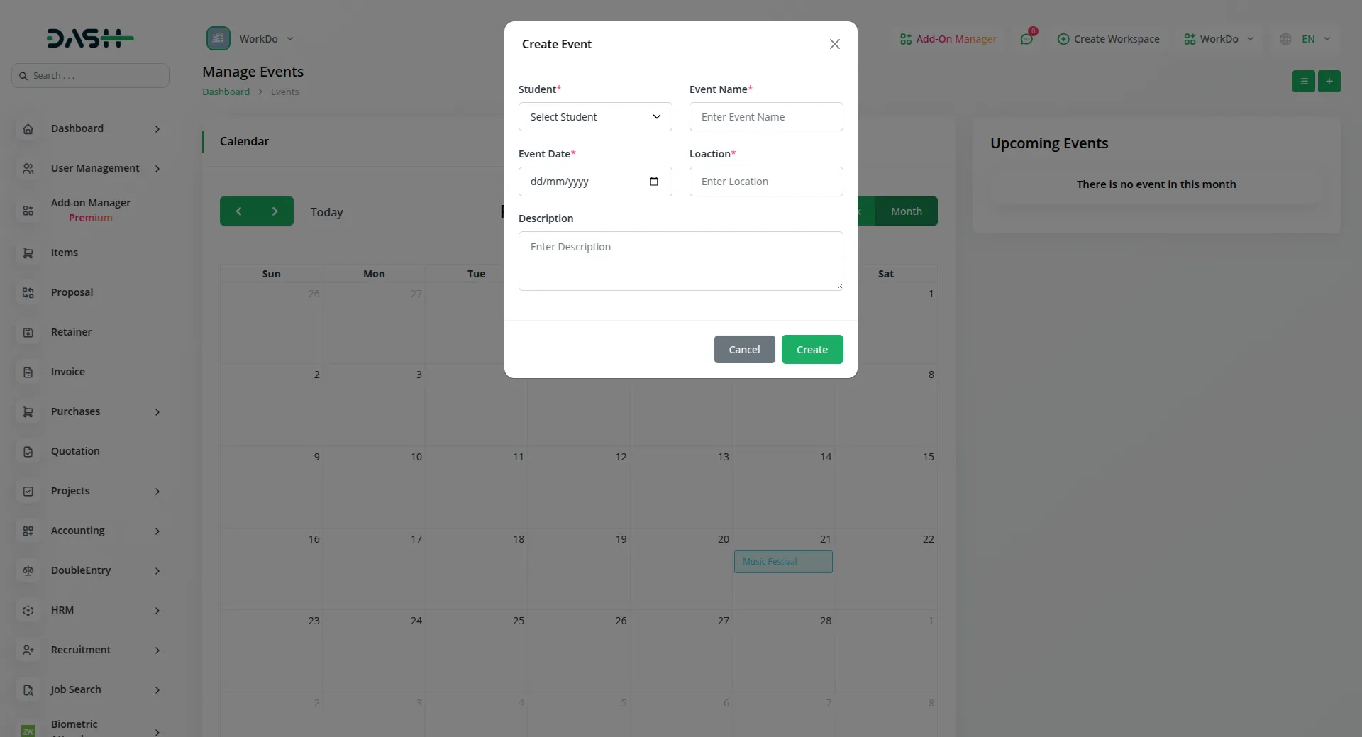 School/Institute Management Integration in Dash SaaS 12 School Institute Management Dashboard