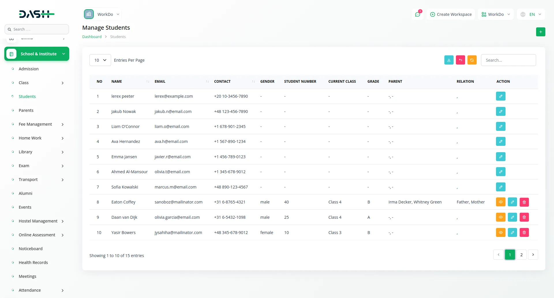 School/Institute Management Integration in Dash SaaS 5 School Institute Management Dashboard