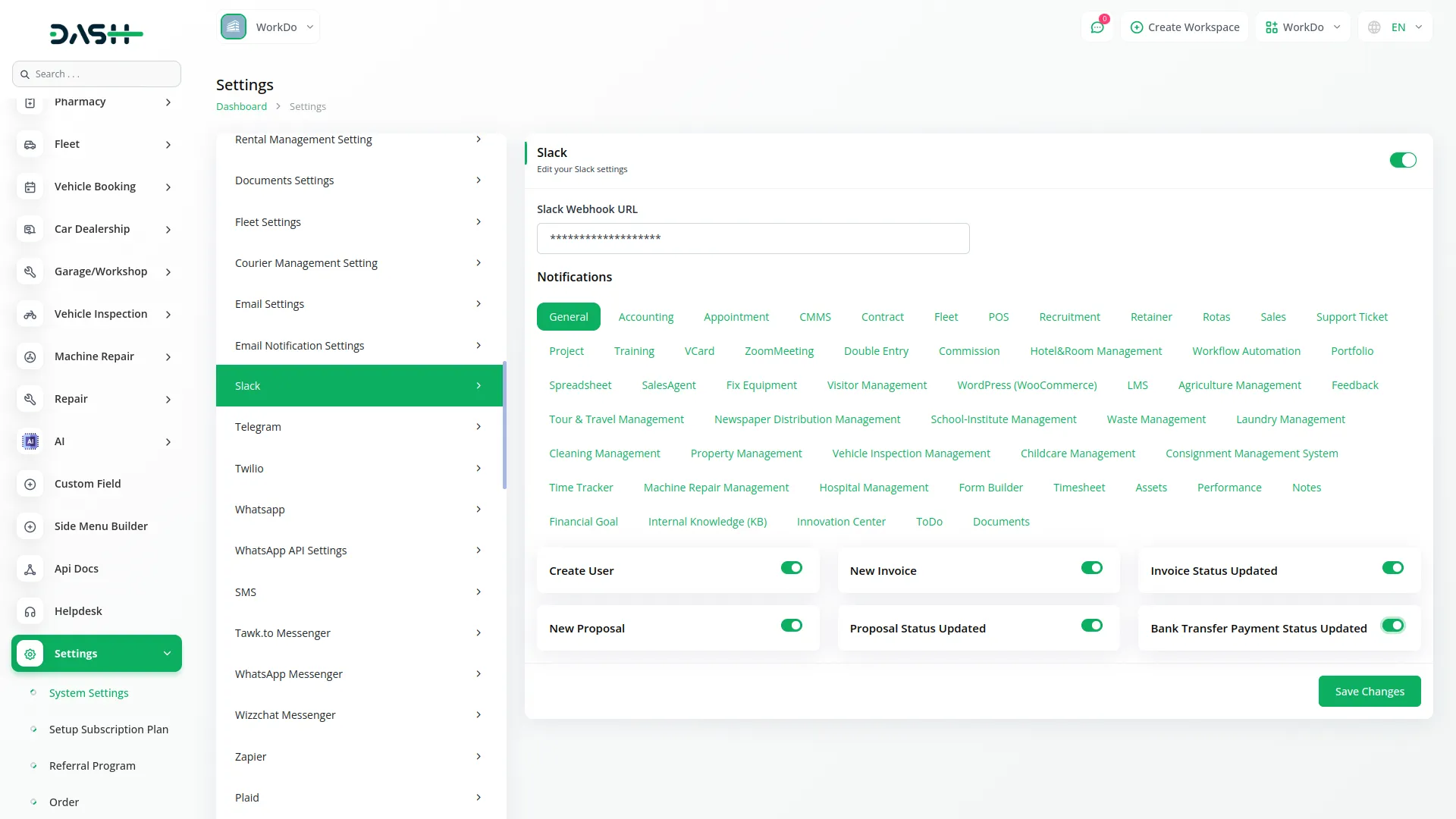 Slack Dash Saas